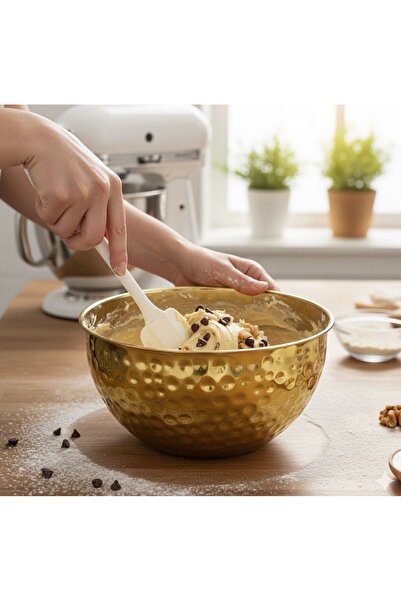 Kadim Vizyon Ivory Paslanmaz Çelik İthal Gold Mikser Çok Amaçlı Kase 28 cm 7 ...