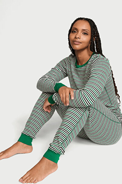 Victoria's Secret Thermal Long Pajama - Stripes