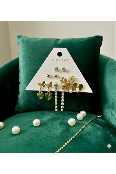 Çağla Accessories طقم أقراط أنيق مكون من 12 قطعة