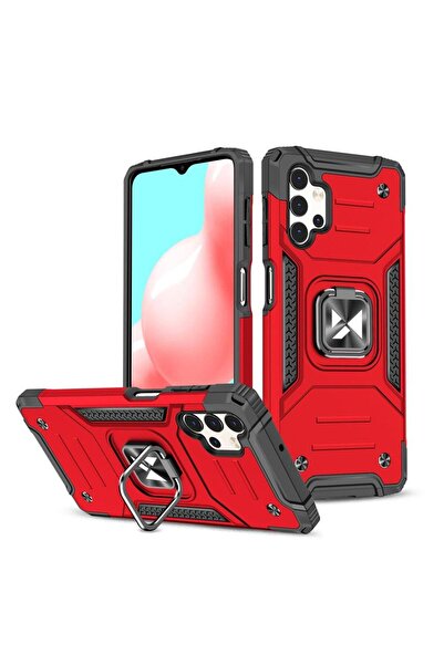 WOZINSKY Ring Armor Case for Samsung Galaxy A73, Red