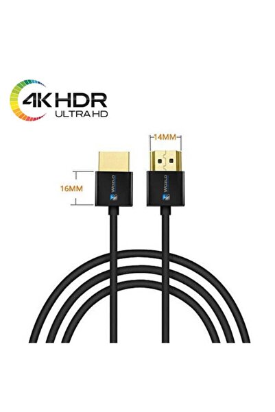 WOZLO 1.8m 4k 3d Ultra Slim Hdmi Kablo Ethernet Ses Destekli Hdmı Kablo