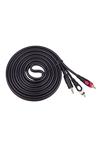 WOZLO 10m Stereo To 2 Rca Ses Kablosu - Özel Bakır Seri - 10 Metre