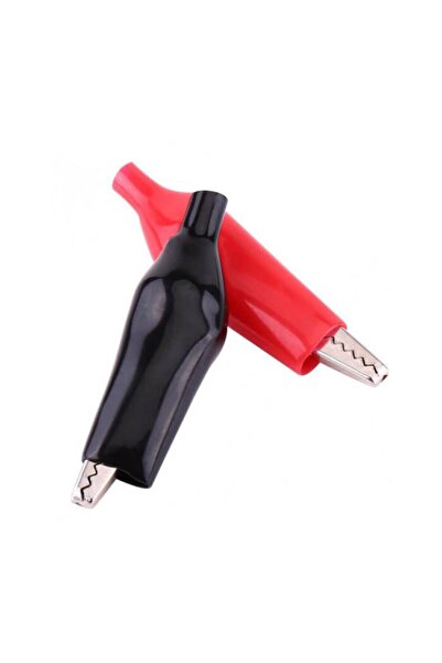 WOZLO Timsah Ağızlı Klips Krokodil - 2 Li Set - Kırmızı + Siyah - 4.5cm