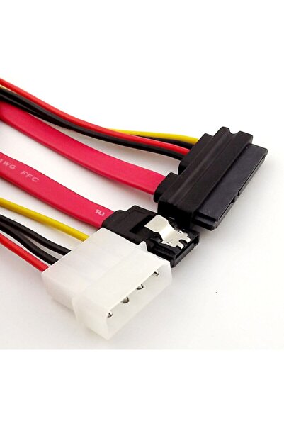 WOZLO Sata To Sata Kablo 22 Pin To 7 Pin + 4 Pin Molex Power Kablo