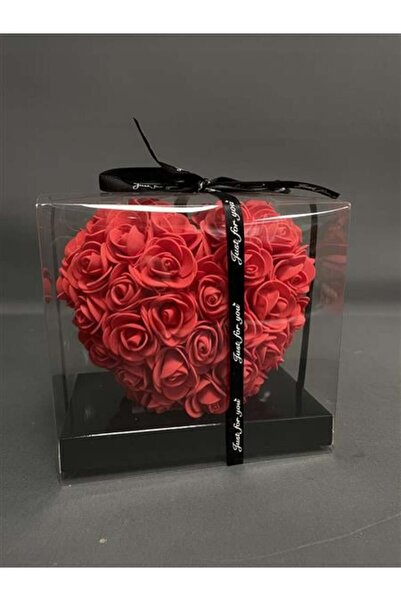 OEM Aranjament floral cu inimă 15 cm cu trandafiri din spumă - Cadou lucrat m...