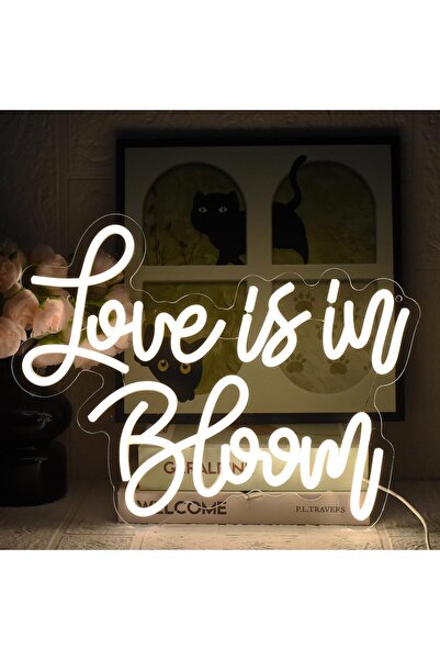 Slasa Love Is In Bloom Neon Sign – 39x30 cm LED Wall Light for Wedding & Party