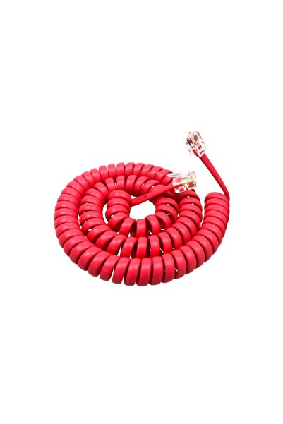 WOZLO 2m Spiral Telefon Ahize Kablosu - Kırmızı