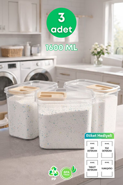 grimorlife 3 Pcs Slider Lid Storage Liquid Powder Detergent Food Storage Box-...