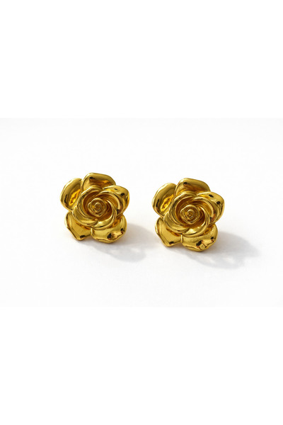 Vi store Steel rose earrings