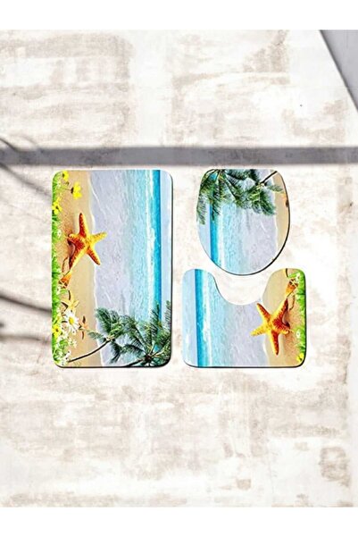 Generic Toilet floor mat 3-piece bathroom carpet door mat