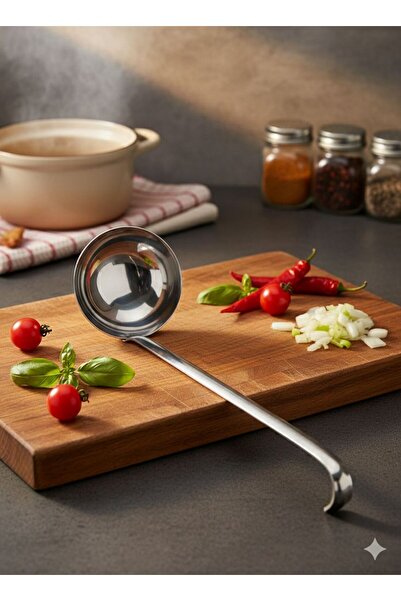 aktaş home Paslanmaz Çelik Profesyonel Kepçe - 40 cm Endüstriyel Mutfak Servi...