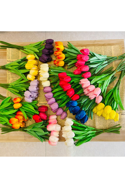 JML1 Lalele decorative 10/set din silicon, 32cm, culori diferite, vânzare en-...