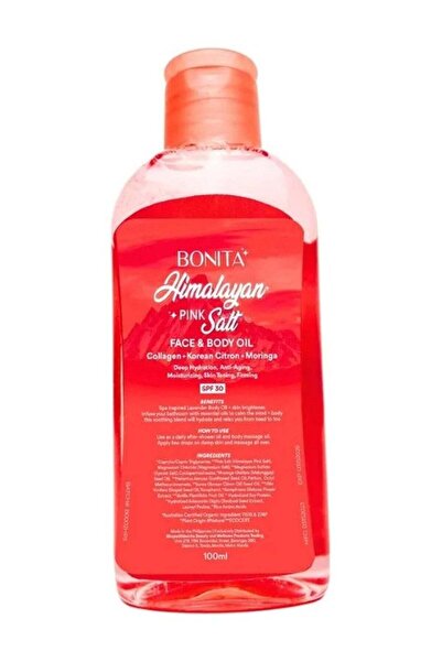BONİTA زيت الوجه والجسم بملح الهيمالايا الوردي مع الكولاجين والليمون الكوري و...