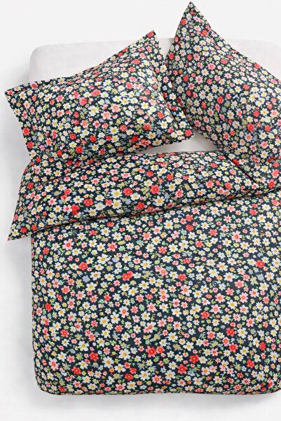 İQON Double Duvet Cover Set Violet Salmon Setçi̇ft