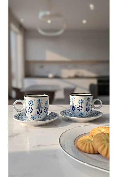 RGS HOMELİFE 2-Piece Handmade Turkish Coffee Cup Set, Ceramic 4-Piece Coffee ...