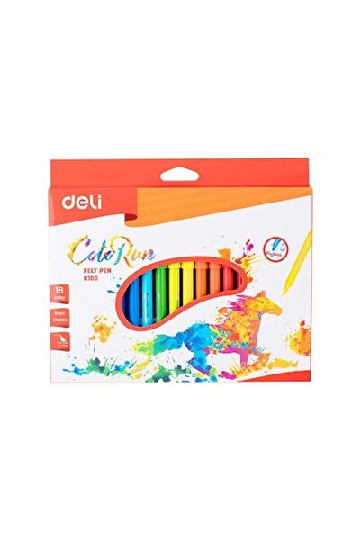 Deli Set of 18 Multicolored Markers, ColoRun, 1 mm Tip