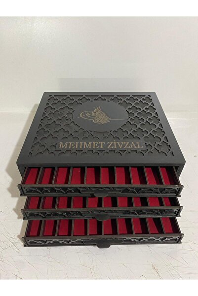 Atlassdizayn Kişiye Özel Ahşap Çekmeceli Tesbih & Takı Kutusu ( 30 )