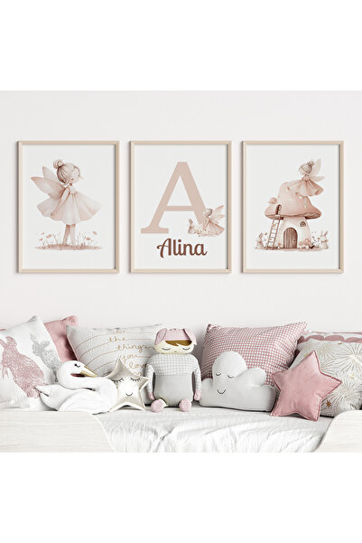 CKA Tasarım Peri Kızı İsim Tablo Seti, Çocuk Odası isim Tablosu, Bebek Odası ...