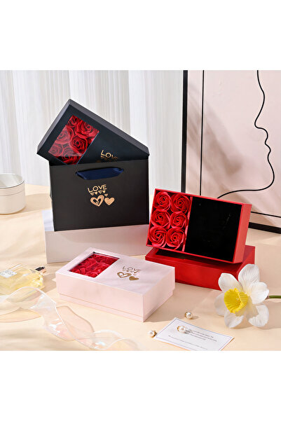 JML1 Gift Box with Scented Roses 15x5x9cm, with Jewelry Compartment, Differen...