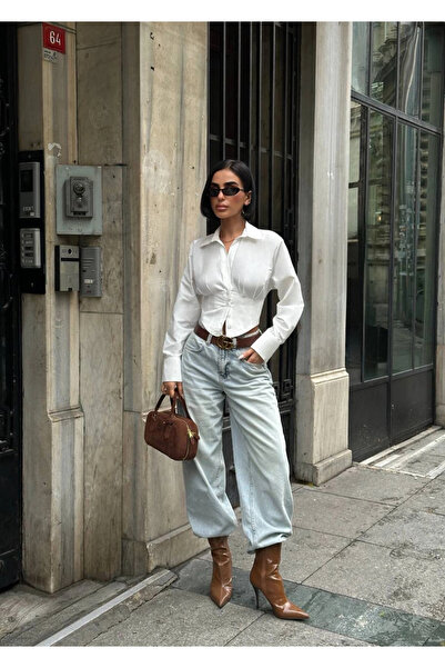 Bak Moda Buttoned Long Sleeve Tie-Fit Shirt