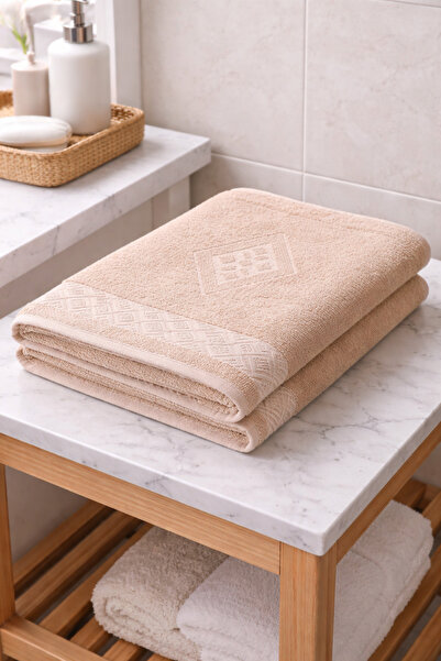 LUNGA VİTA Eponj 100% Cotton 70X140 Jacquard Bath Towel 450 Gr Self Patterned