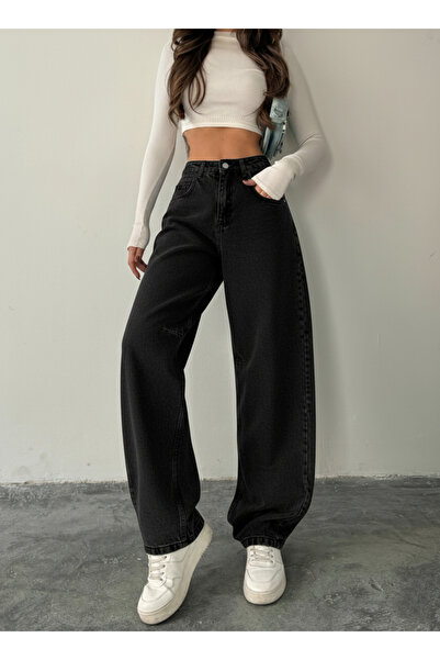 blue marlın Back Belt Buckle Wide Leg Baggy