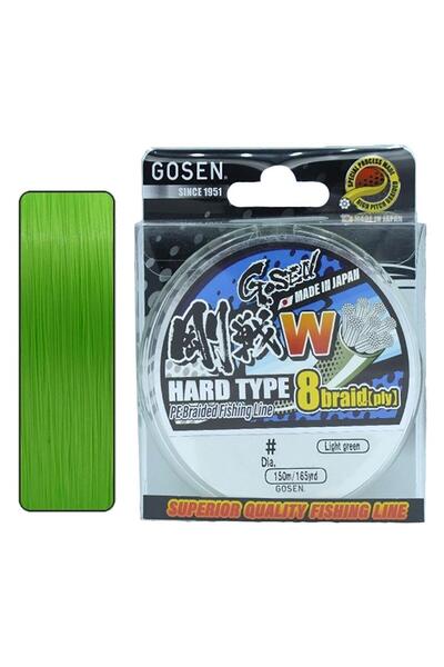 GOSEN W8 Hard Type 8X 150 m Açık Yeşil İp Misina 1.2 Pe / 0.187 mm / 11.4 Kg
