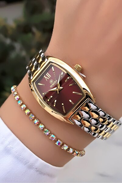 Homies Women's Wristwatch Steel Band Gold Silver Color Gift Bracelet Hms454C1