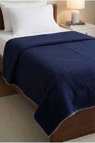 Motif Mağaza %100 Pamuk Tek Kişilik Kroşetalı Waffle Pike Yatak Örtüsü 160x22...
