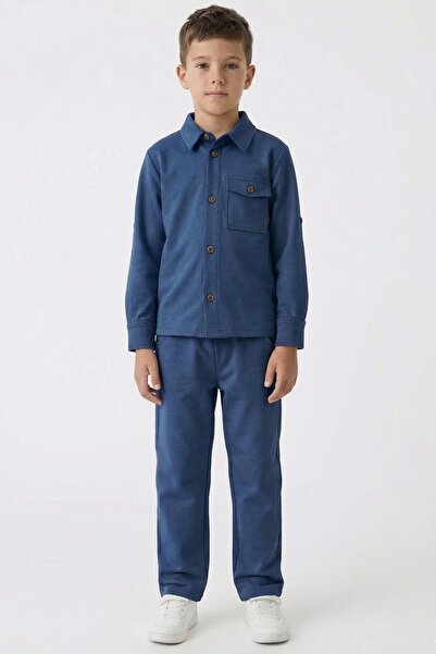 Perendi Момчешка плетена риза с яка и тесни крачоли