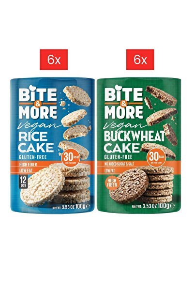 bite & more Vegan Patlaklar 12'li Set – Pirinç Patlağı & Karabuğday Patlağı