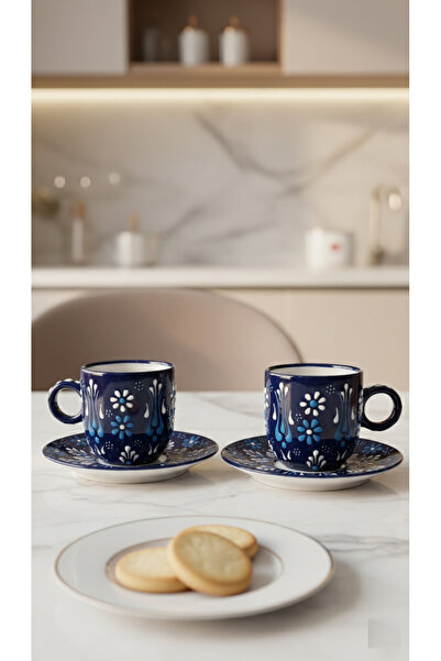 RGS HOMELİFE 2-Piece Handmade Turkish Coffee Cup Set, Ceramic 4-Piece Coffee ...