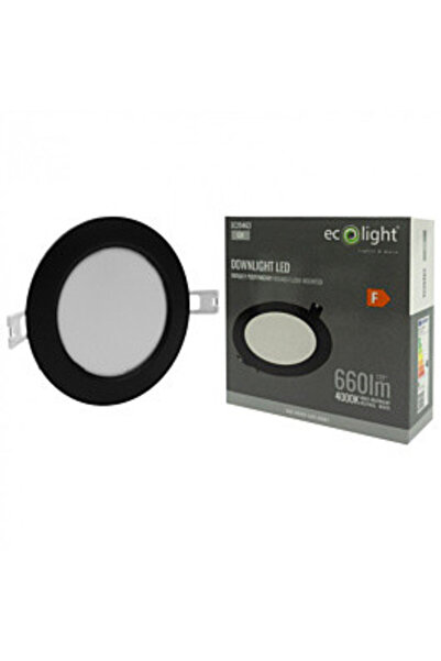 ecolight Round Recessed Black 12 cm Built-in LED 6 W Downlight EC 20463