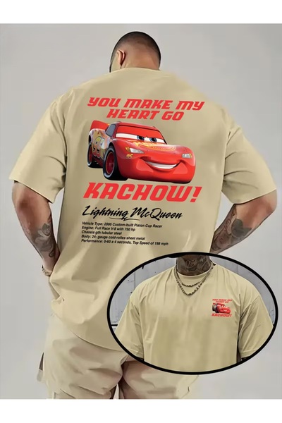 COMANCHERO Tricou oversize pentru bărbați, cu imprimeu McQueen pe față și spate