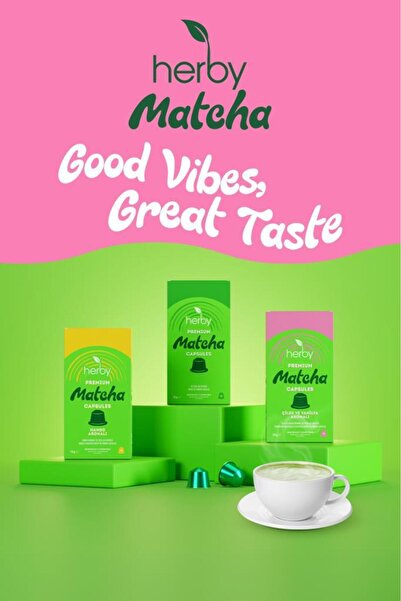 Herby Premium Matcha Kapsül - Nespresso Uyumlu, Mango Aromalı, 10'lu Paket