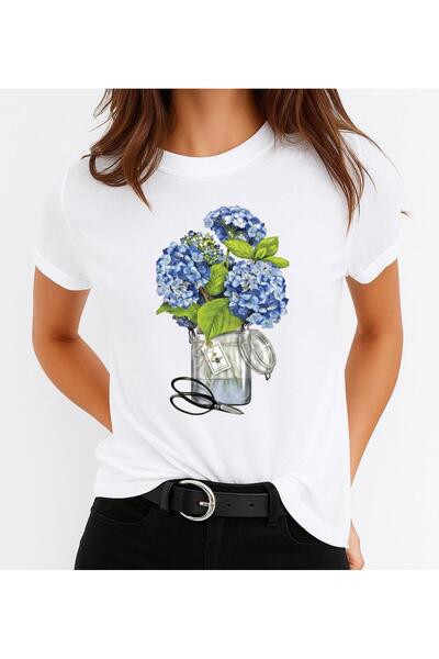 OEM Tricou de damă din bumbac 100% albastru