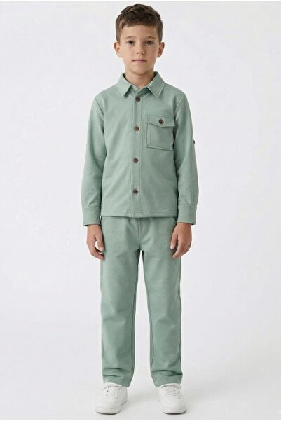 Perendi Момчешка плетена риза с яка и тесни крачоли