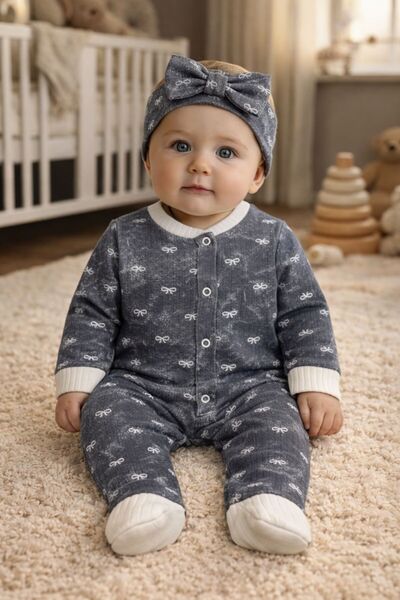 My Balloon Baby & Kids بذلة أطفال من القطن بنسبة 100% بأكمام طويلة من Denim E...