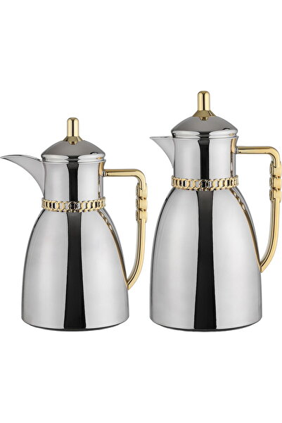 AZOZ MERCHLY Thermos Set, 0.7/1 Liter, 2 Pieces, Tempered Glass Inner Contain...