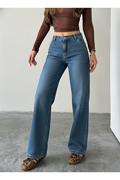 blue marlın Side Pocket Detail, Wide Leg