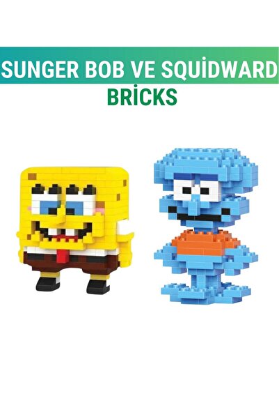 WUNİT Bricks Süngerbob Squidward İkilisi Süngerbop Karepantalon Figür