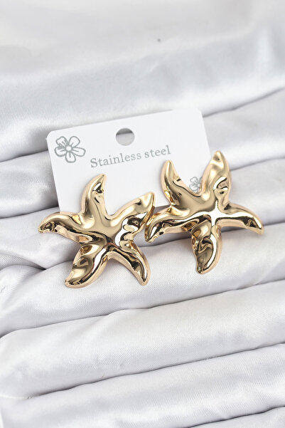 callerrons accessories Steel Gold Color Star Model Women's Earrings - Ebj2601...