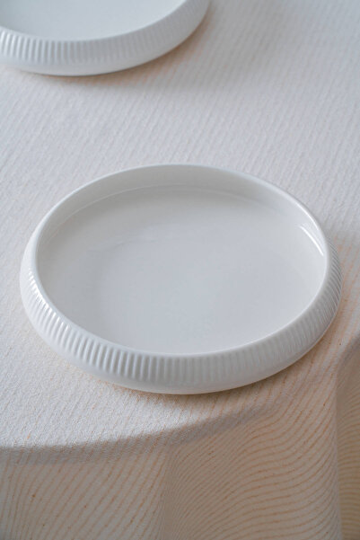 ACAR Bianco Perla Porcelain Round Plate - 18 cm