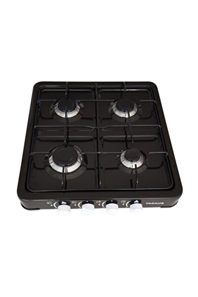 Genel Markalar Set Üstü 4 Gözlü Ocak Tüplü (LPG) Siyah Ocak