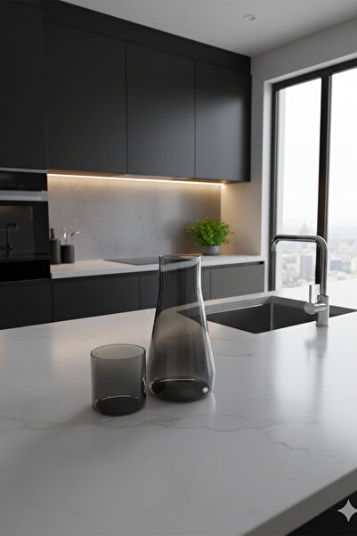 Home Noctea Borosilikat Cam Başucu Sürahi & Bardak Seti 1 lt