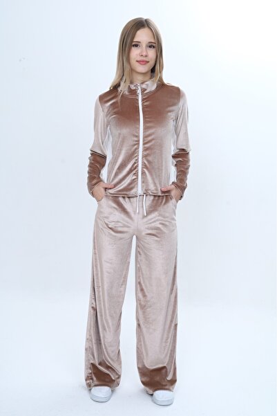 Toontoy Girl's 2-Piece Set with Zippered Hooded Pockets Sweatshirt & Elastic ...