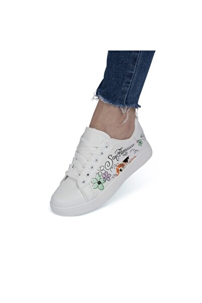Sofia Store Sneakers dama din piele ecologica cu model pictat Marisa