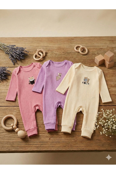 tinytrends 100% Cotton Cute Embroidered 3-6-9 Newborn Gift Baby Girl 3-Piece ...