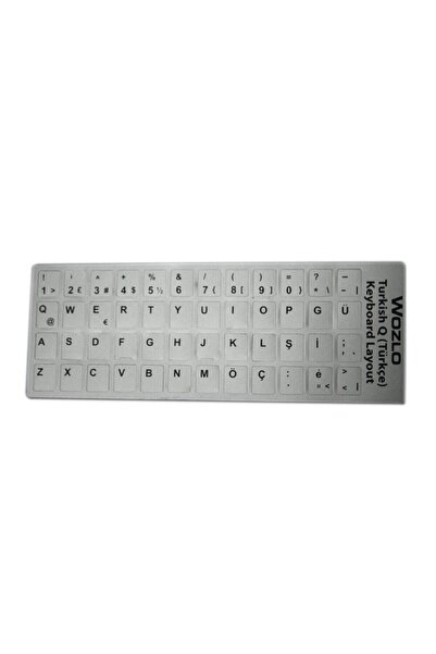 Tograt Laptoplar Için Türkçe (q) Klavye Sticker Gri