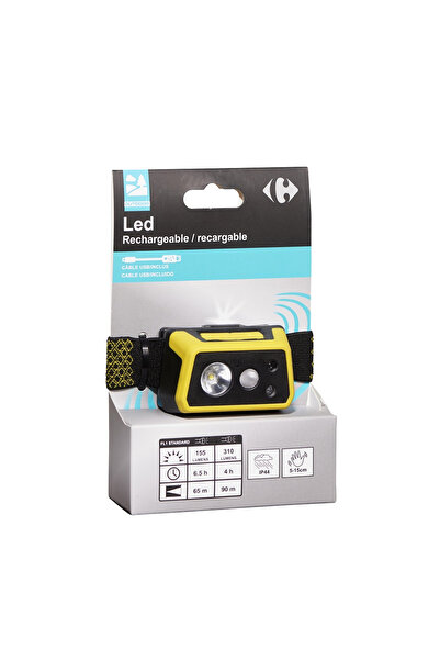 Carrefour Lanterna pentru cap reincarcabila Carrefour, cablu USB inclus, Mult...